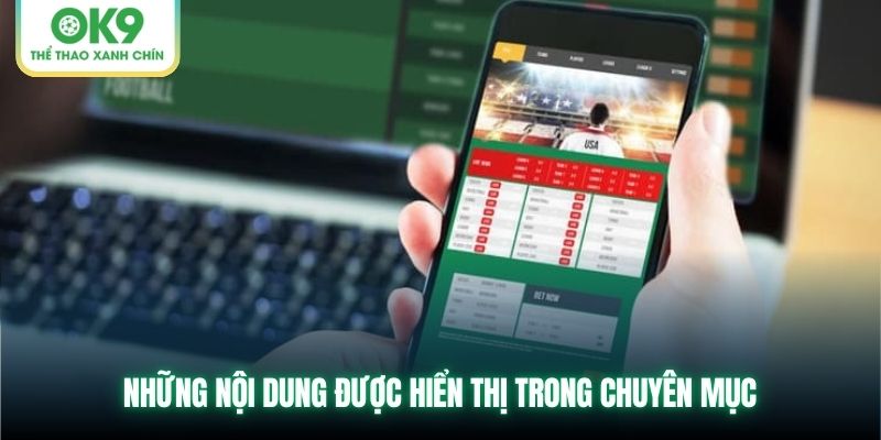 Những nội dung được hiển thị trong chuyên mục